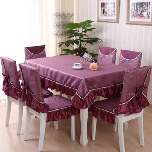 Table cloth china Fuchsia color flannelette lace table cover dining chair cover wedding chair covers christmas tablecloth