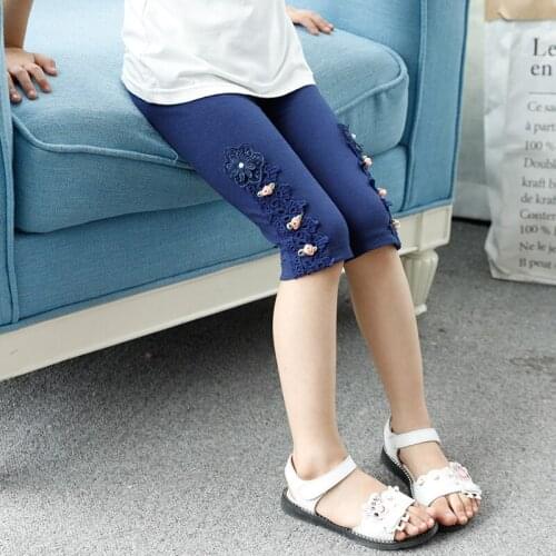 2021 Colorful Summer Girls Leggings Flowers Plain Princess Girl Kids 1 2 3 4 5 6 7 8 Years Old Kids Clothes OKL194004