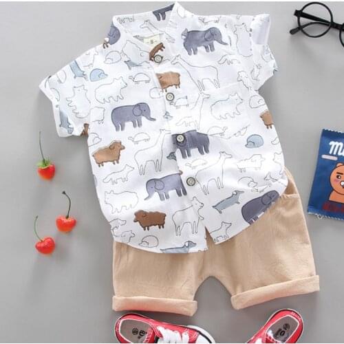 Summer Childrens Clothes Sets Boys and Girls Short Sleeve Shirt and Pants 2 Pieces Clothing Sets Childrens Clothing Baby