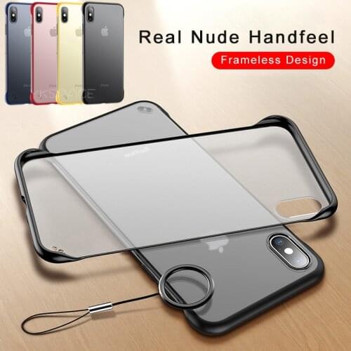 4Colors Frameless Matte Case For iPhone X XR XS 11 12 mini Pro Max 6 6s 7 8 Plus SE 2020 + Finger Ring Hard PC Translucent Cover