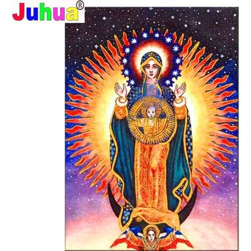 Mexico Guadalupe Virgin Mary 5D DIY Diamond Painting Full Square Round Rhinestone Embroidery Cross Stitch Mosaic Home Decoration