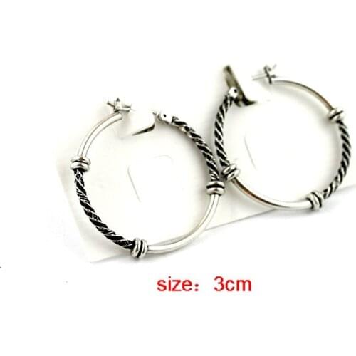 Fashion jewelry accessories vintage metal hoop earrings for women 3cm