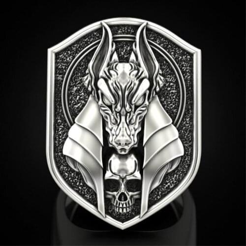 Male Female Punk Skull Big Ring Vintage Fashion Gold Silver Color Antique Pattern Rings For Women Men Hip Hop Jewelry Party Gift