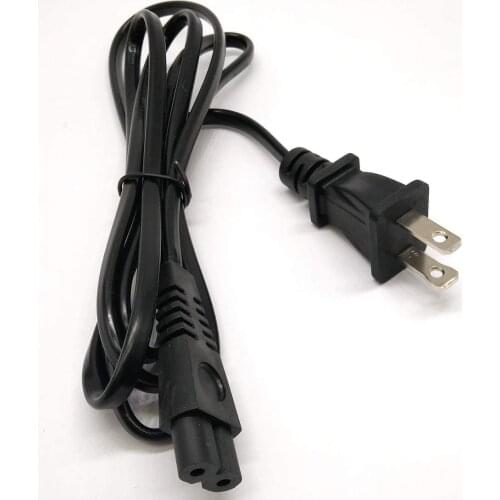 4.6Ft 2 Prong Ac Wall Cable 2 Slot Power Cord for Led LCD Tv Printer Ps2 Ps3 Slim Ps4 Apple TV Dell Sony Asus Toshiba