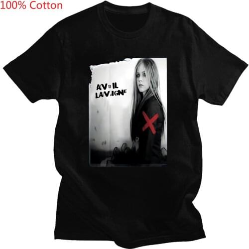 New Fashion Cotton Mens Short Sleeve RARE AVRIL LAVIGNE T-shirts Reprint T-shirt Korean Male Hipster Tshirt Men Plus Size Tops