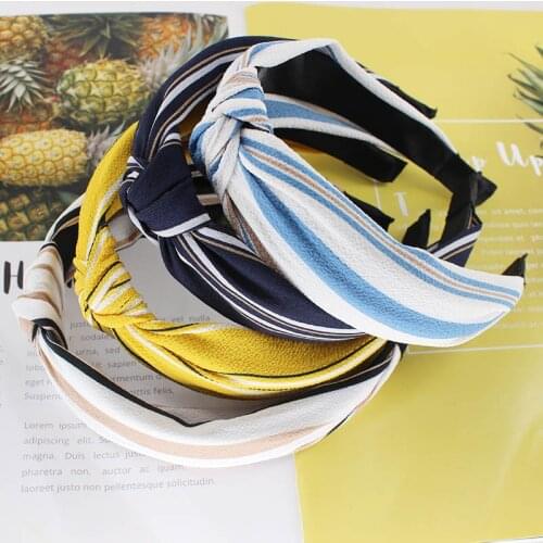 New Fashion Women Summer Striped Hairbands Casual Cute Girl Hair Hoop Brand High Quality Womens Hair Accessories