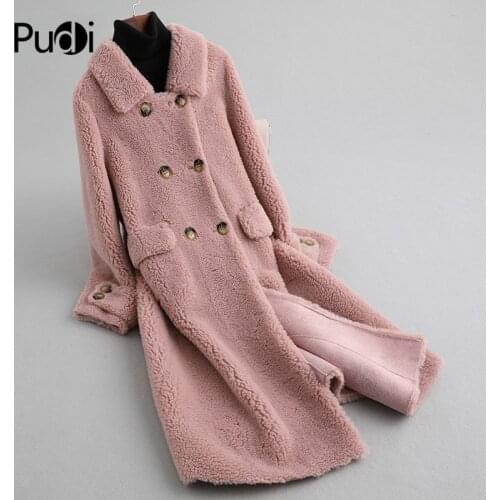 Aorice A19523 Women Winter Genuine Wool Fur Coat Winter Classic Warm Lady Hood Coat Jacket Over Size Parka