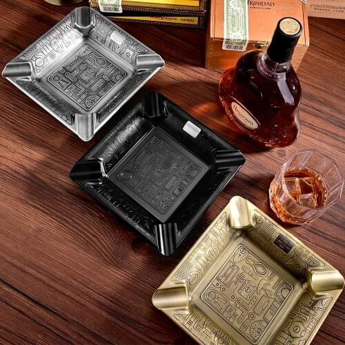 CIGARLOONG Cigar Ashtray Copper Metal Large Diameter Smoke Trough Luxury Classic Bronze Sculpture Cigar Ashtray 4 Holder