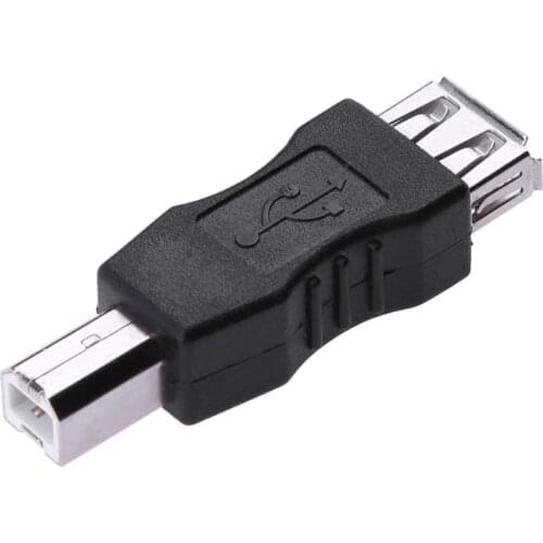 USB 2.0 A Female to B Male Adapter Connector AF to BM Converter Mini Portable Black Adapter for PC Computer Phone Printer