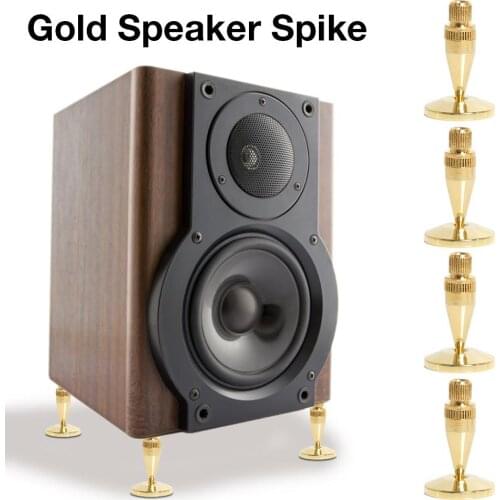 Speaker Spike Isolation Spike Stand Foot Speaker Cone Base Pads Premium Gold HI-FI Speaker Spikes Cabinet Base Support Stand