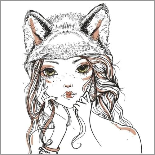 Lovely Cat Girl DIY Silicone Clear Stamp Seal Scrapbook Embossing Album Decor