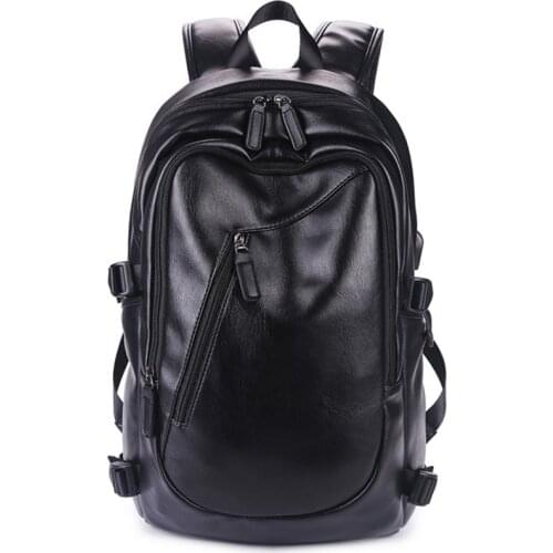 Mens Backpack Travel Casual Fashion Students School Bag Large Capacity Bag Brand High Quality Leather Backpacks Laptop Backpack