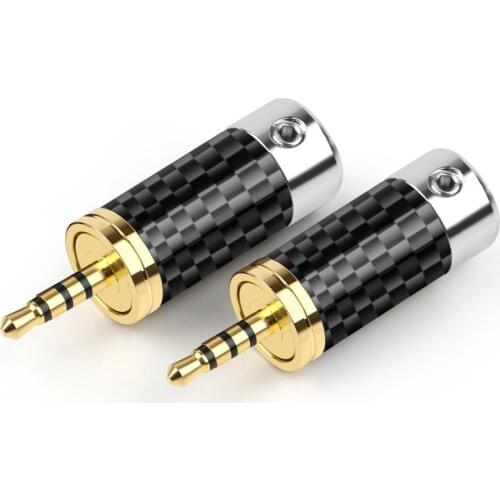5PCS 2.5mm 4 Pole Earphone Plug Stereo Gold Rhodium Plating Minijack For Soldering Headset AK240 320 2.5mm Audio Connector