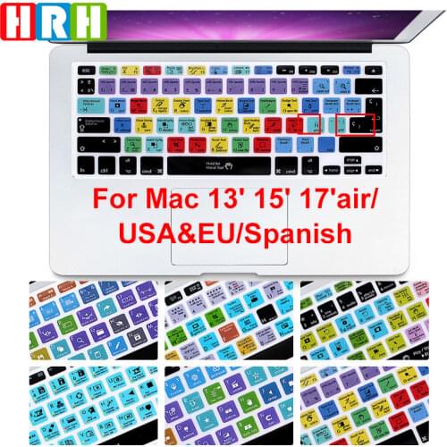 HRH Spanish Avid Pro Tools Premiere Pro CC Shortcuts Silicone Keyboard Skin For Macbook Air 13'' Pro 13'' 15'' 17'' with Retina
