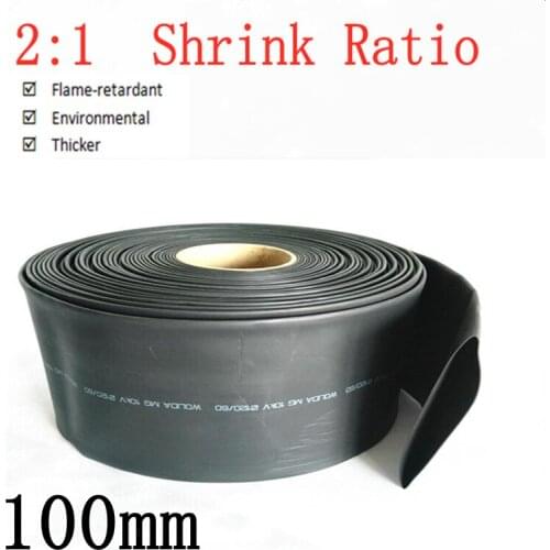 1M Heat Shrink Tube 100mm Diameter Insulated Polyolefin 2:1 Shrinkage Ratio Wire Wrap Connector Line Repair 600V Cable Sleeve
