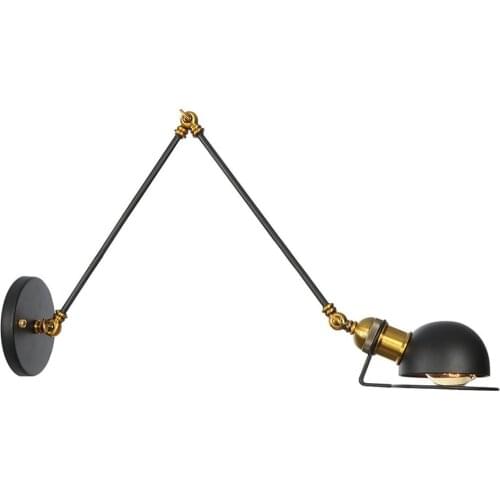 Vintage Bedside Reading Lamp Wall Lamp for Indoor Study Hotel Antique Design Black Swing ArmSconce Wall Led Lights Loft