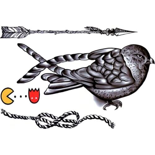 Bird Waterproof Temporary Tattoos Men Fake Tattoo Animals Body Tatoo Sleeve Art Tattoo Arrow Tatuajes henna Tattoo Stickers