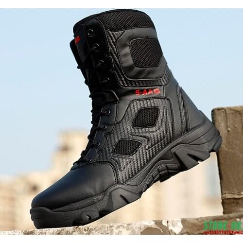 High Top Tactical Boots Men Shoes Waterproof Hiking Shoes Outdoor Hunting Boots Mountain Shoes Man Desert Combat Military Boots