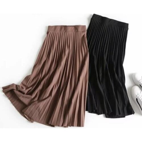 BeeHouse High Quality New Fashion Style Women Dresses Long Skirts Casualfaldas coreanas falda plisada pleated skirt falda mujer