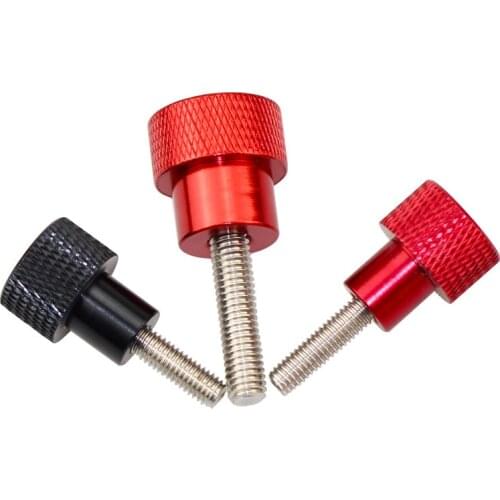 1PCS M6 M8 M10 Knurled Thumb Screws Aluminum Alloy High Head Adjustment Step Screw White Red Black Length 10-125mm