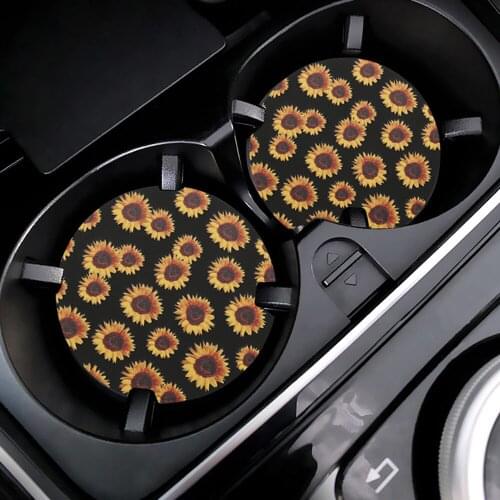 2X Cute Car Coasters For Cup Holders Anti Slip Vehicle Coasters Interior Car Styling Accessories Car Decoration Automotive Goods