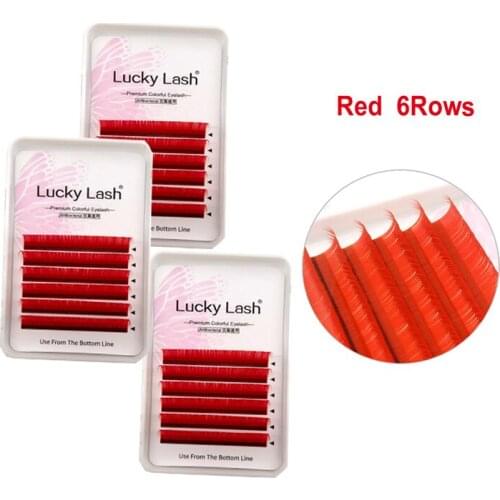 6 Colors False Eyelash Extensions 0.10 C D Curl Natural 8-15 mm Long Rainbow Lashes Free Shipping