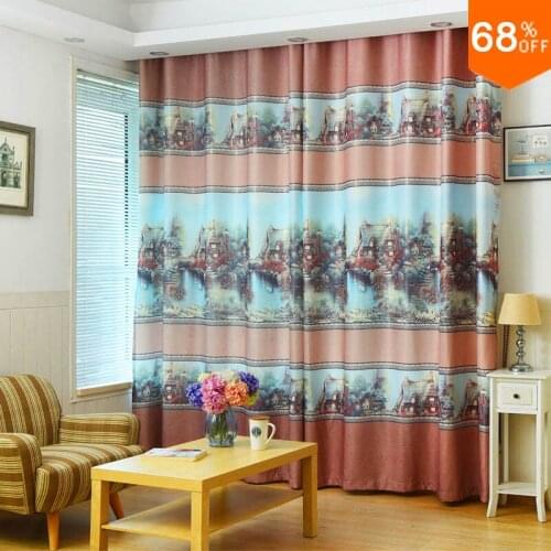 Bedroom decor window blinds peach pink curtains Blackout Curtain hotel drapery curtains open porch window curtain living room