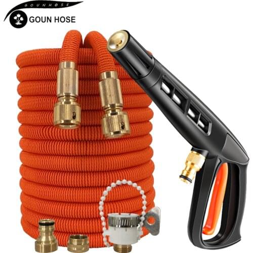 GOUN HOSE High Pressure Water Gun Hose Portable Garden Hose Cleaning Car Washer Garden Watering Hose Spray Nozzle Water Gun