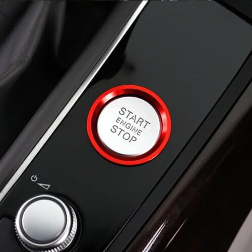 Car Engine START Button Cover Ring STOP Key Switch Decoration Red Blue 3D Sticker Auto Accessories For Audi A4 A5 A6 A7 Q3 Q5 Q7