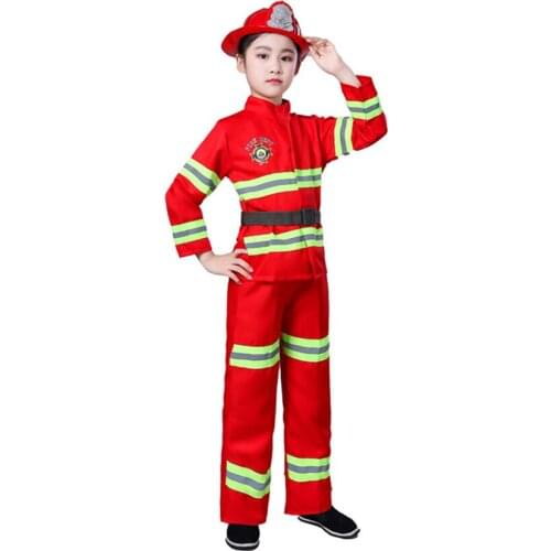Fireman Kids Uniform Sam Fancy Party Halloween Cosplay Children Luxury Firefighter Police Toys Set Boy Girl with Helmet Ax Toys