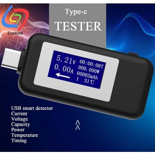KWS-1802C Multi-function USB Tester Type-c Charger Detector Digital Voltmeter Ammeter Voltage Meters