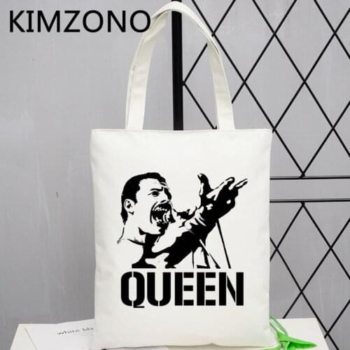 Freddie Mercury shopping bag reusable cotton handbag shopper bolsa eco bag sac cabas woven sac toile