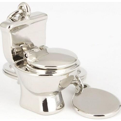 Mini Cute Toilet Keychain Novelty Trinket Color Friend Funny Gift Key Ring Cool Unique Water Closet