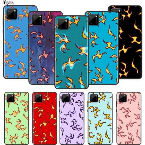 Fashion Hot Flame Art For OPPO Realme Narzo 20 C2/3/11/12/15/17 X2 X3 X7 XT X50 Q2i V3 V5 V15 Pro Black Silicone Soft Phone Case