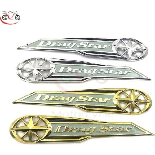 Motorcycle 3D Fuel Tank Emblem Badge stickers and decals For Yamaha Vstar XVS XV400 650 Classic Dragstar Chrome Gold / Silver