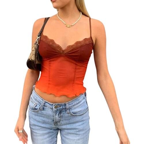 Summer Spring Sexy Women´s Cropped Shirt See-Through Mesh Bowknot Shape Patchwork Party Summer Sling Clothes