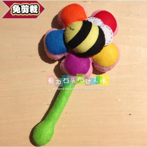 DIY baby baby comfort toy bee flower hand bell Fabric Felt kit Non-woven cloth Craft DIY Sewing set Handwork Material DIY needl