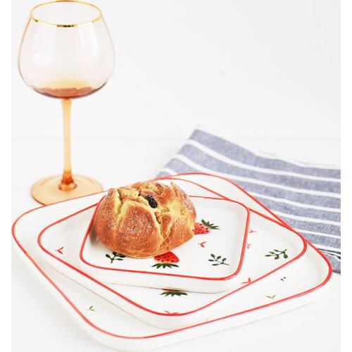 JSWORK Nordic Ceramics Dishes Dinner Plates Snack Tray Cutlery Set Dinnerware Bestekset Borden Servies Square