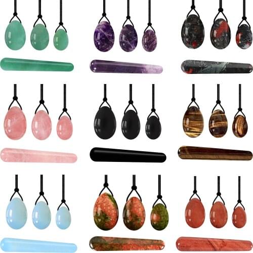 Natural Jade Yoni Egg Set Women Pelvic Floor Muscle Kegel Exercise Yoni Eggs Natural Stones Tightening Vaginal Ben Wa Ball