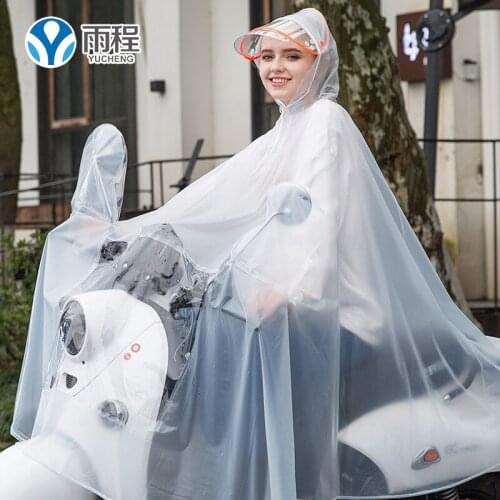 Rainwear Battery Car Rainstorm-proof Cycling Womens Bicycle Transparent Men Increase Single Thickness