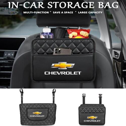 Car Seat Back Organizer Storage Bag Interior Parts Leather Bag Car ​Accessorie For Chevrolet Cruze Captiva Trax Malibu Tahoe