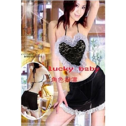 Sexy Women Halloween Party French Maid Waitress Fancy Dress Costume Nightwear Lingerie Servant Outfit 6103 one size US S-L
