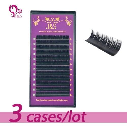 J&S 3 trays eyelash extension mink,individual eyelash extension,natural eyelashes,fake false eyelashes