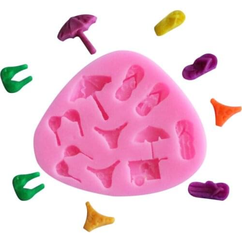 Christmas wedding cake mold shade Beach bikini beach slippers decorated resin mold cooking tools DIY Gift