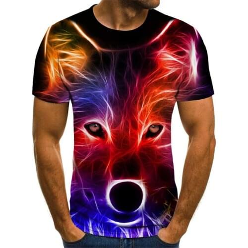 Animal wolf tattoo red 3D printing round neck shirt Harajuku fashion hooded sweatshirt unisex casual streetwear
