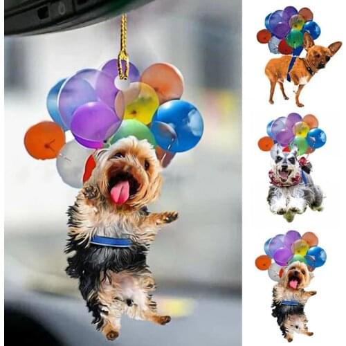 Happy Puppy Colorful Bubbles Acrylic Car Pendant Hanging Ornament Interior Decor for Vehicle car accessories аксессуары для авто