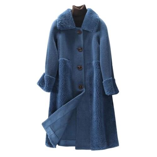 Winter Women Parker True Fur Coat Natural Sheep Shearing Fur Coats Female Thicken Warm Wool Faux Suede Liner Jacket Overcoat