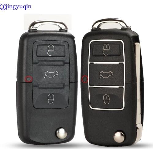 Jingyuqin 3 Button Folding Remote Car Key Case For Volkswagen VW Golf Passat Polo Jetta Touran Bora Sharan