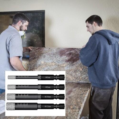 6/8/10/12mm Hex Handle Vacuum Brazed Diamond Dry Drill Bits Hole Saw Cutter For Diamond Granite Marble Ceramic Tile Glas Opener