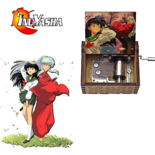 To Loves End music box INUYASHA kagome Kikyo Color Print wooden Anime Fans Birthday New Year gift For kids Toy girlfriend